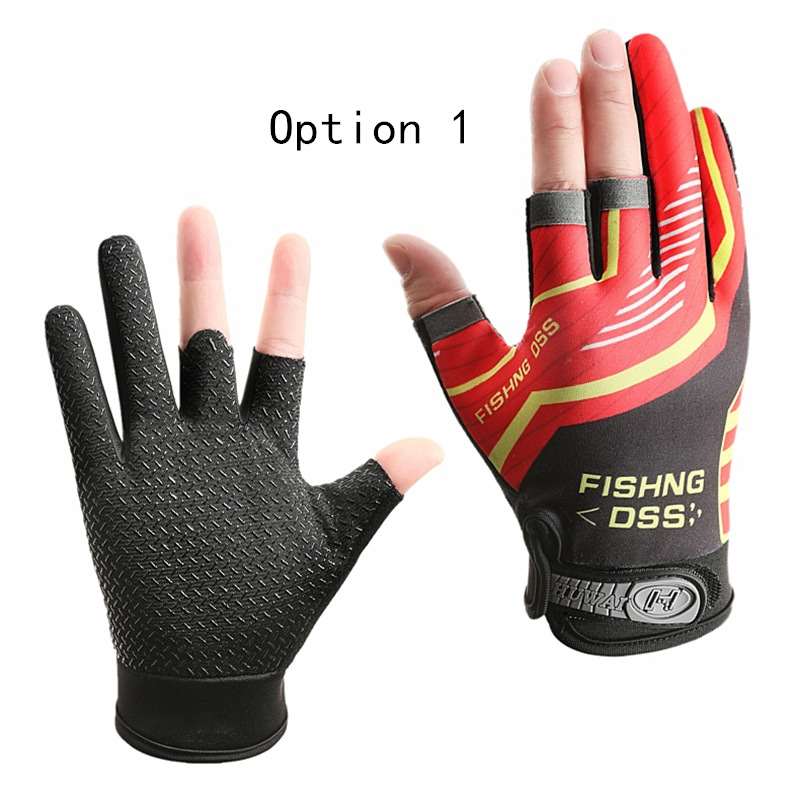 2 pairs Fishing gloves with three fingers exposed