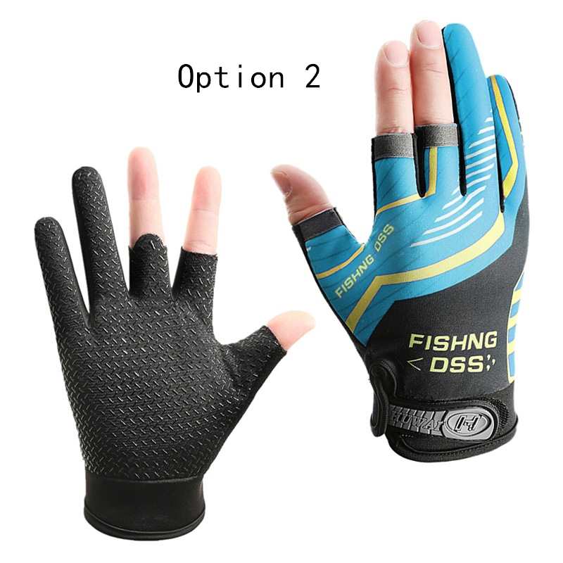 2 pairs Fishing gloves with three fingers exposed