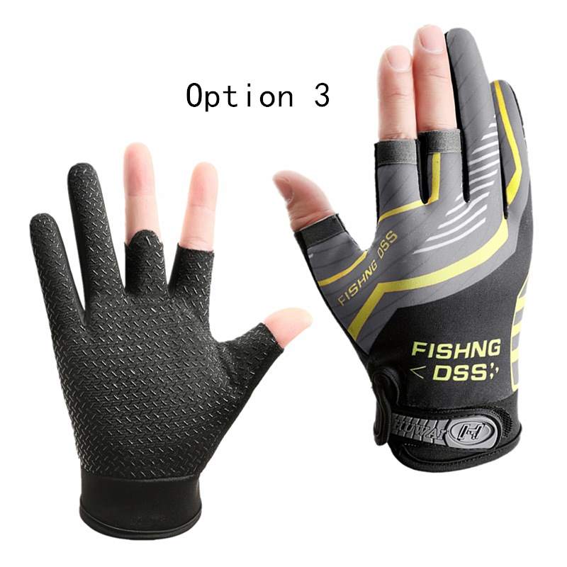 2 pairs Fishing gloves with three fingers exposed