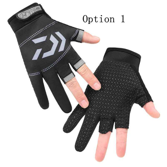 2 pairs spring and summer non-slip wear-resistant sunshade breathable fishing gloves