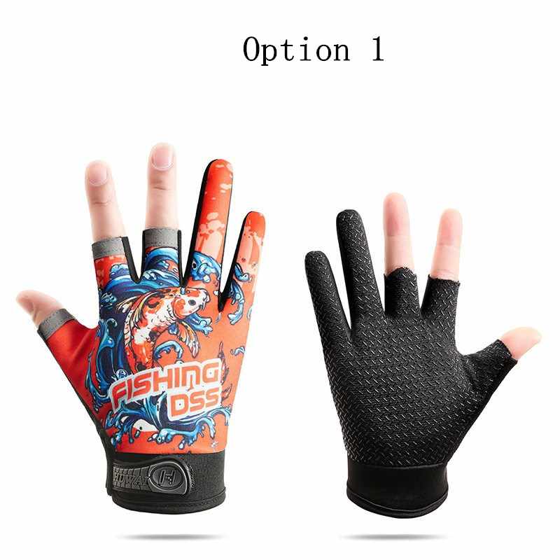 2 pairs non-slip wear-resistant sunshade breathable fishing gloves