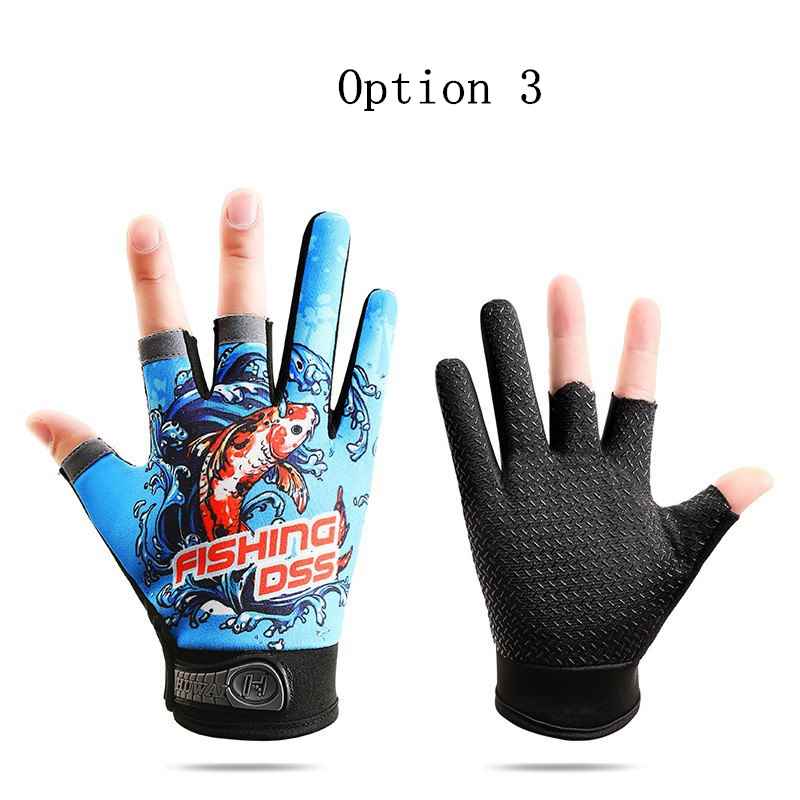 2 pairs non-slip wear-resistant sunshade breathable fishing gloves