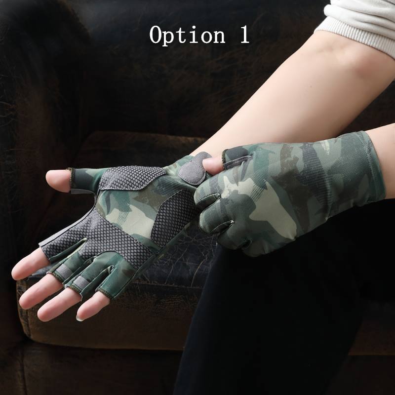 2 pairs Summer thin breathable half-finger sun protection gloves