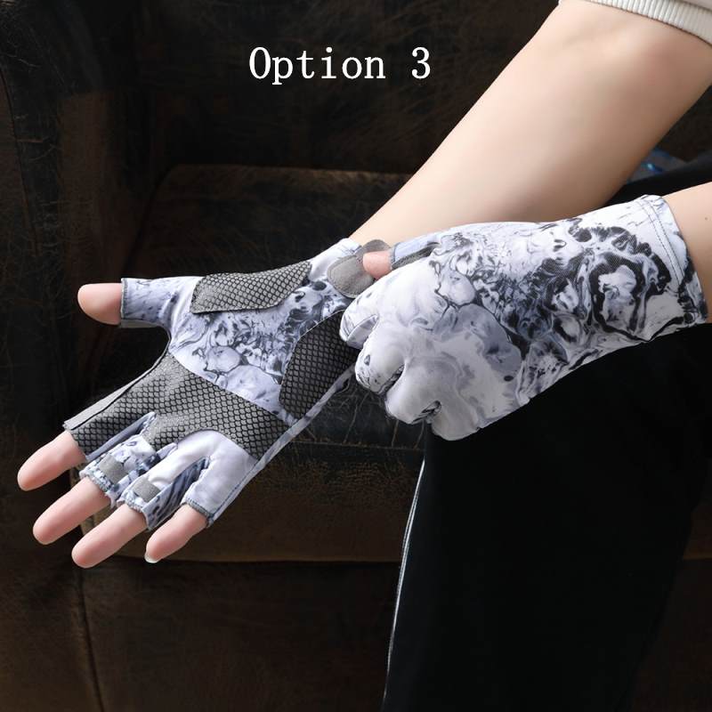 2 pairs Summer thin breathable half-finger sun protection gloves