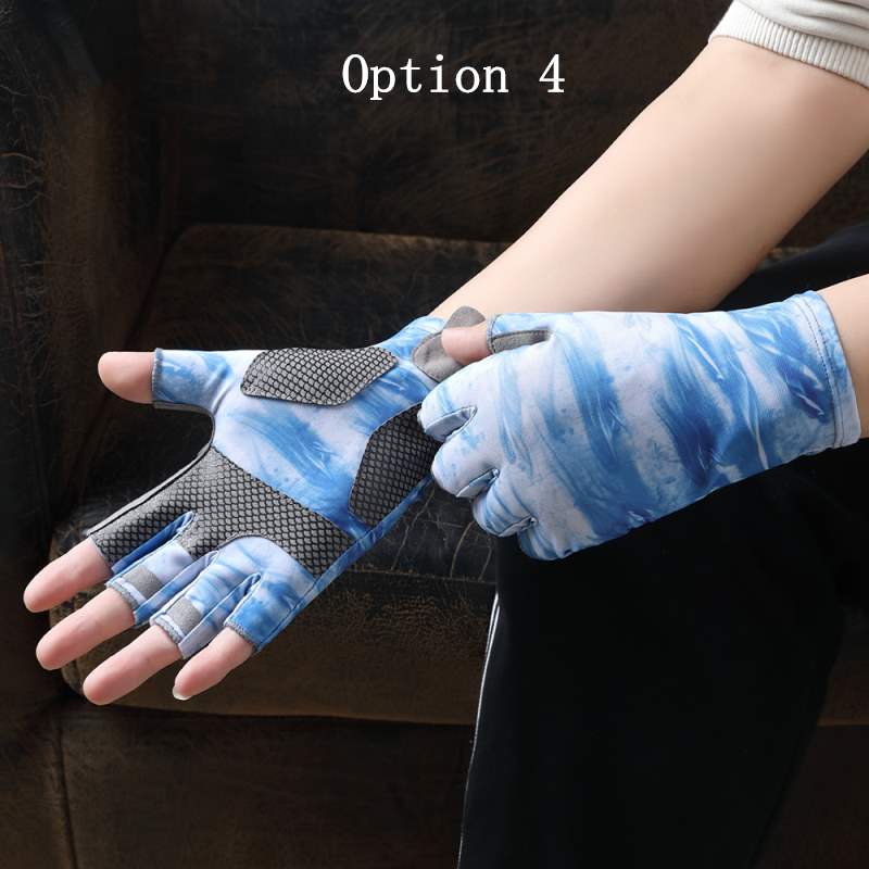 2 pairs Summer thin breathable half-finger sun protection gloves