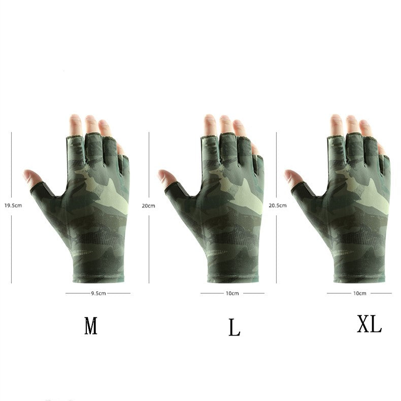 2 pairs Summer thin breathable half-finger sun protection gloves