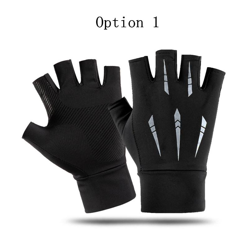 2 pairs summer thin breathable non-slip gloves with five fingers leaking out