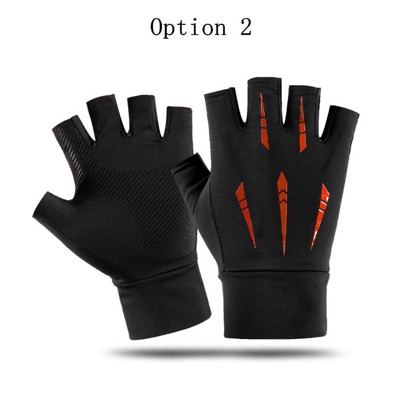 2 pairs summer thin breathable non-slip gloves with five fingers leaking out