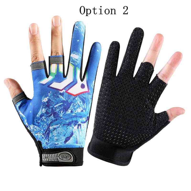 2 pairs wear-resistant sunshade non-slip fishing gloves