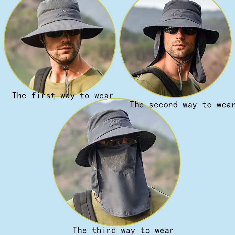 2 pcs Sun protection breathable fishing face hat