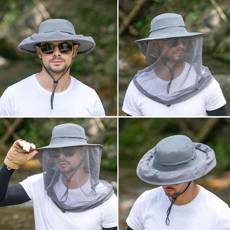 2 pcs sun protection breathable mesh mask hat