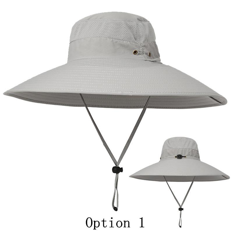 2 pcs Large brim summer sun protection hat fishing hat