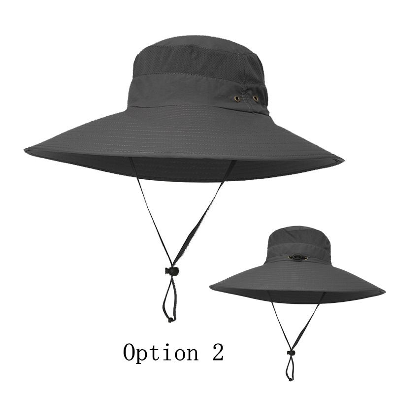 2 pcs Large brim summer sun protection hat fishing hat