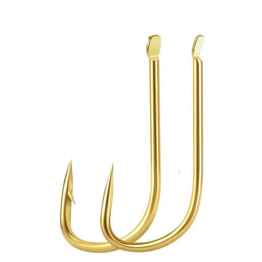 100pcs Bulk long handle thin gold fish hooks