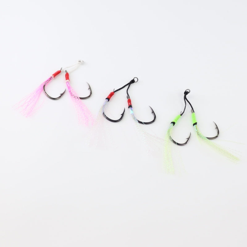 10pcs strong double jig hooks