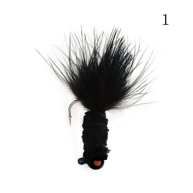 1 pc Colorful feather bait tied to JIG hook