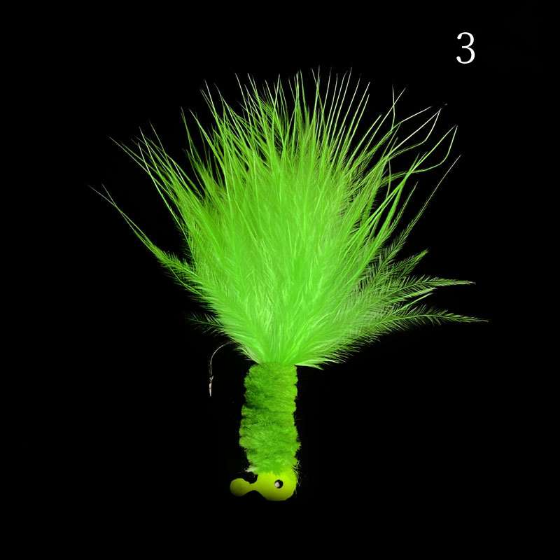 1 pc Colorful feather bait tied to JIG hook