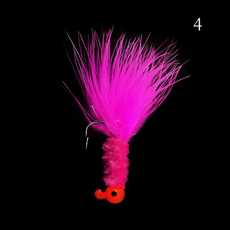 1 pc Colorful feather bait tied to JIG hook