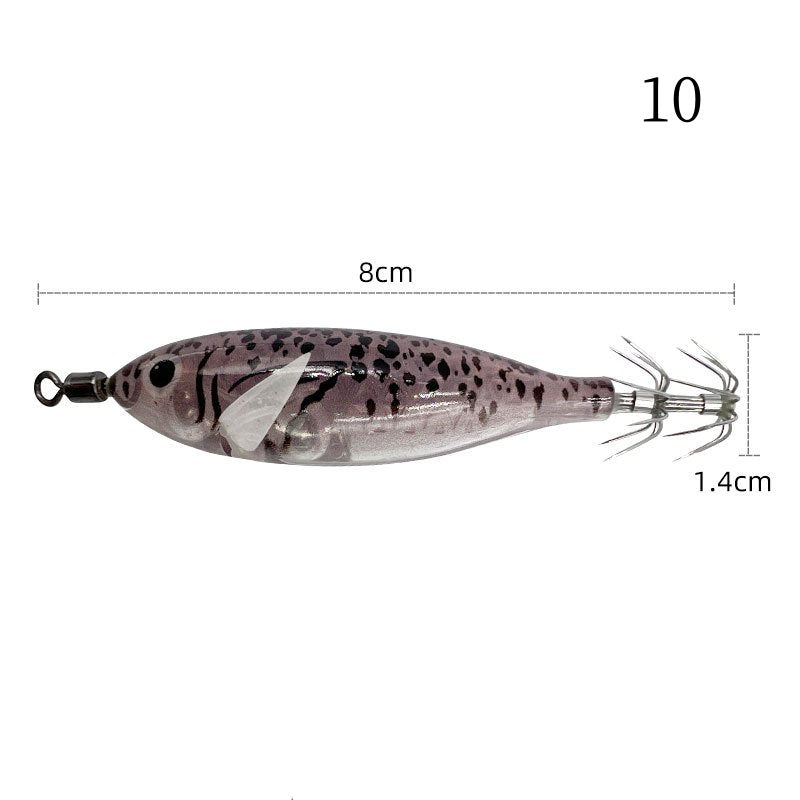 1 pc 8cm 5.7g Luminous simulated round-bellied shrimp with squid hook