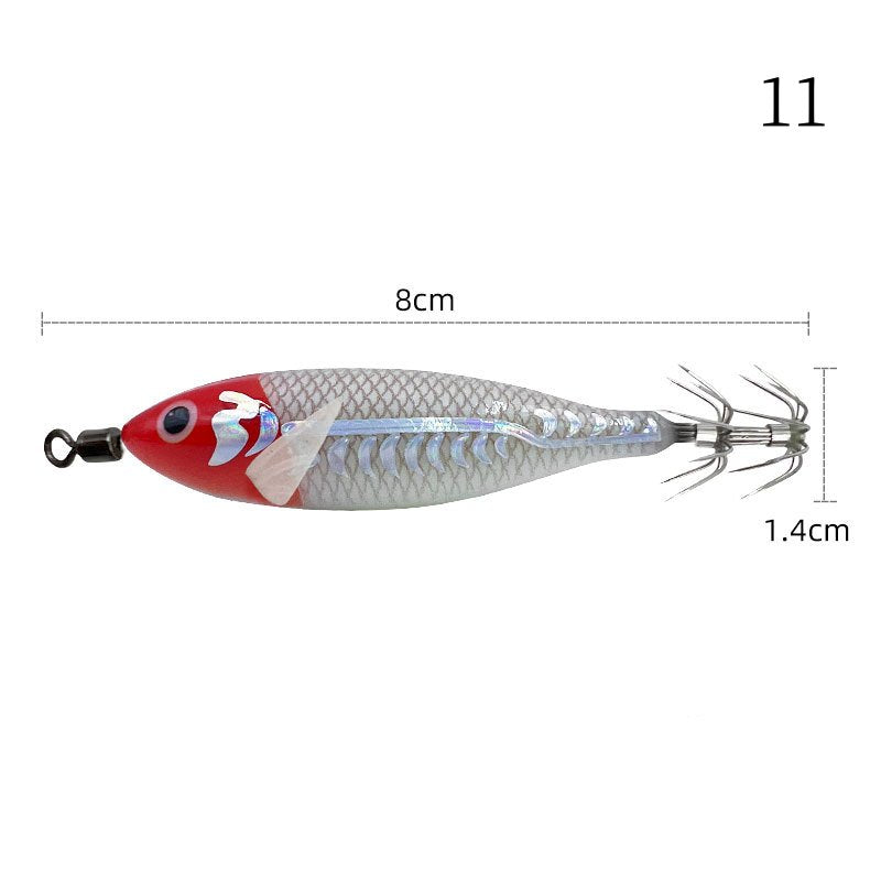 1 pc 8cm 5.7g Luminous simulated round-bellied shrimp with squid hook