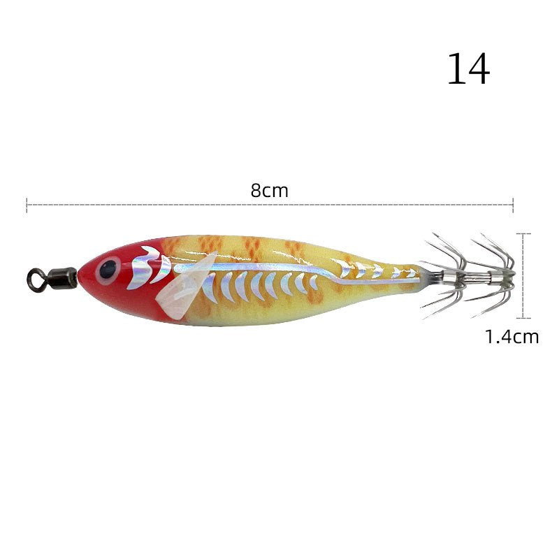 1 pc 8cm 5.7g Luminous simulated round-bellied shrimp with squid hook