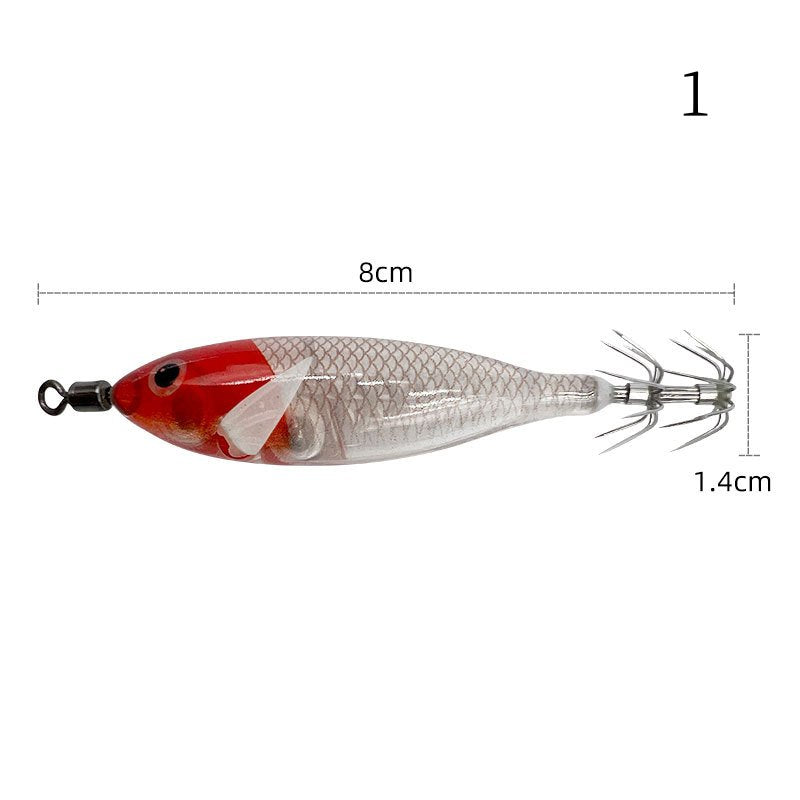 1 pc 8cm 5.7g Luminous simulated round-bellied shrimp with squid hook