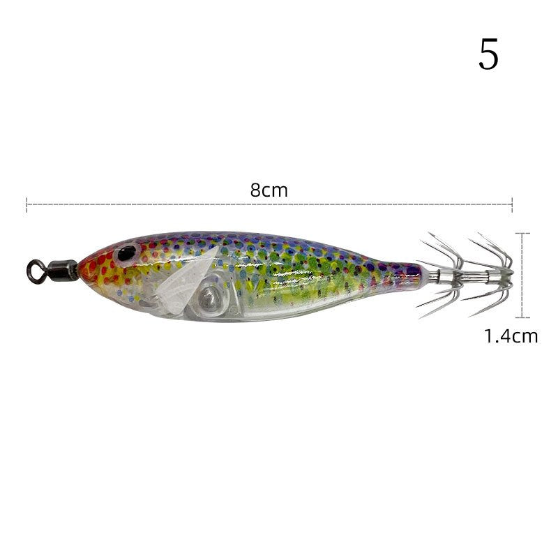 1 pc 8cm 5.7g Luminous simulated round-bellied shrimp with squid hook