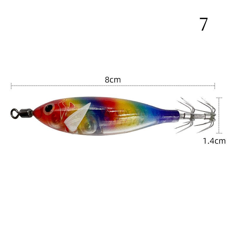 1 pc 8cm 5.7g Luminous simulated round-bellied shrimp with squid hook