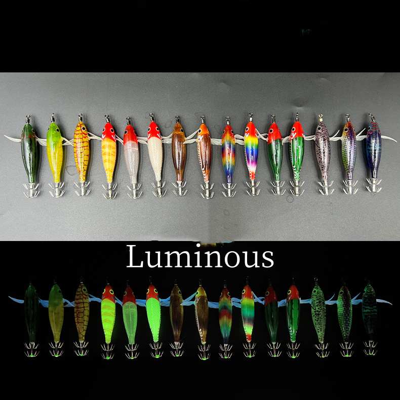 1 pc 8cm 5.7g Luminous simulated round-bellied shrimp with squid hook