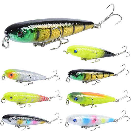 2pc 8cm 8.6g top water pencil lure