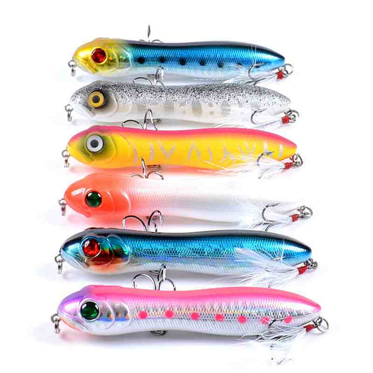 2pc 10cm 16.2g top water pencil lure