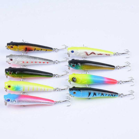 2pc 7cm 6.7g top water pencil lure