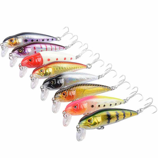 2 pcs 8g 7.1cm topwater catfish shaped minnow lure