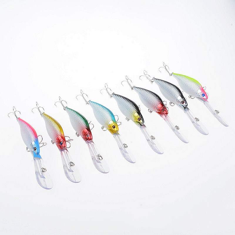 2 pcs 11cm 9.2g floating long lip minnow lure