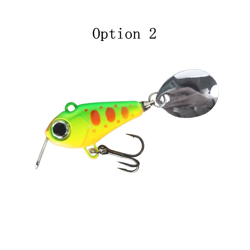 2pc 15g 3.3cm metal vibrating blade fishing lure with spinner