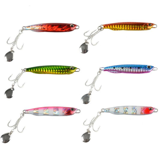 2pcs 10/15/20/25/30/40/60g metal Jig lures with spinner