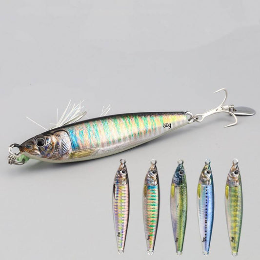 2pcs 80g metal Jig lures with spinner