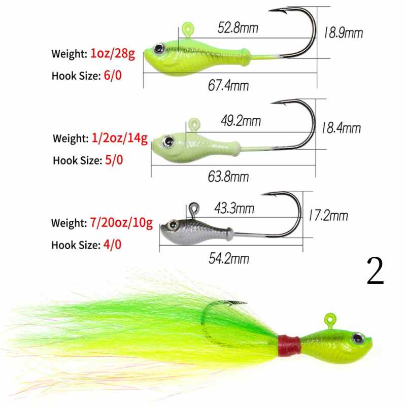 1 pc 10/14/28/42g Imitation deer hair lead hook lure