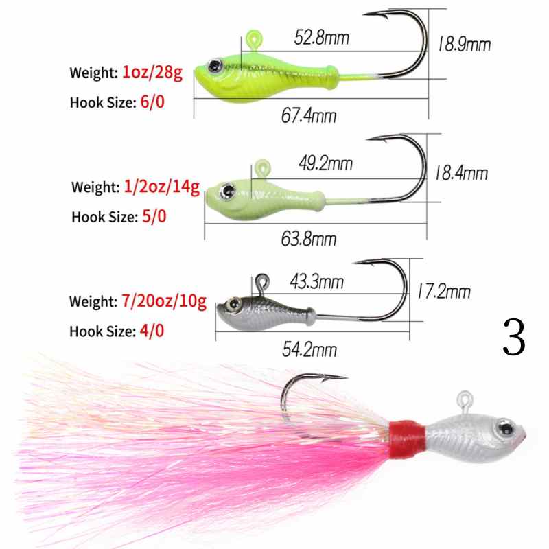 1 pc 10/14/28/42g Imitation deer hair lead hook lure