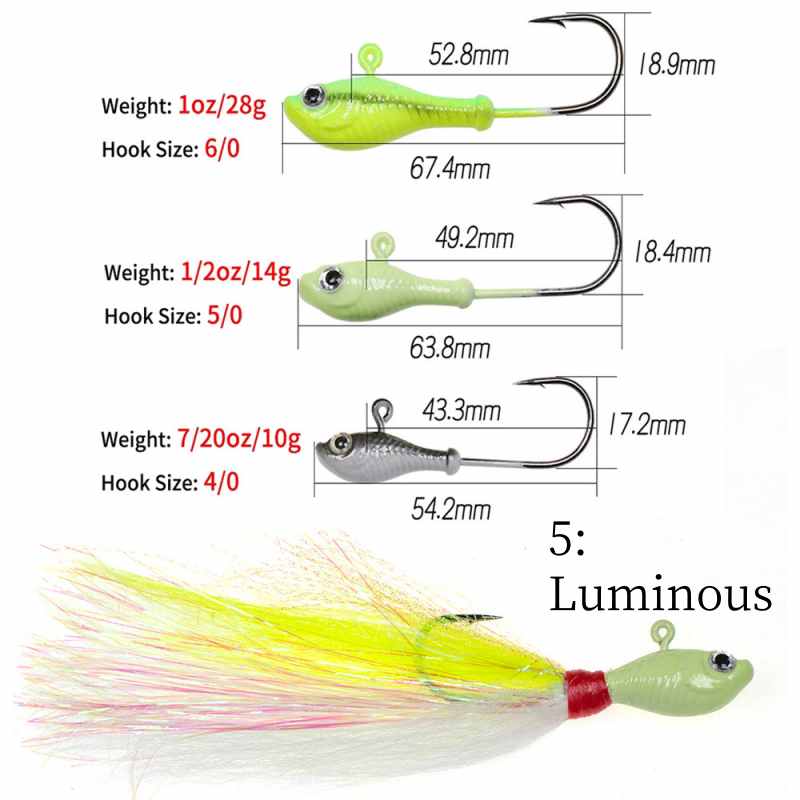 1 pc 10/14/28/42g Imitation deer hair lead hook lure