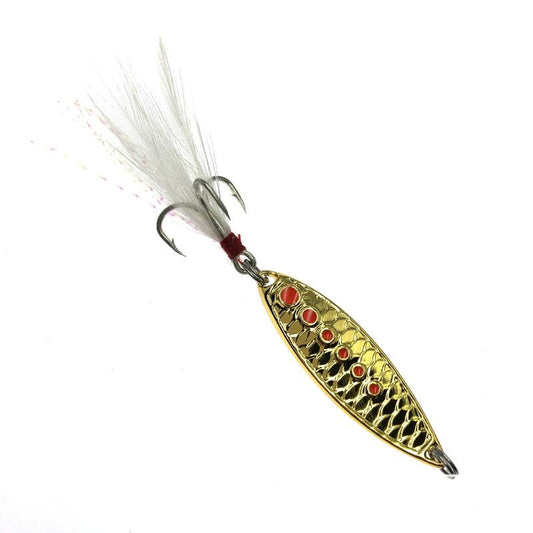 1 pc Fish scale shaped sequined bait with red dots