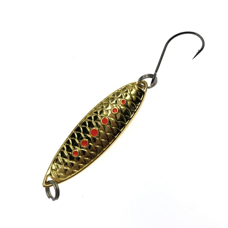 1 pc Fish scale shaped sequined bait with red dots