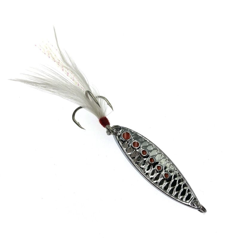 1 pc Fish scale shaped sequined bait with red dots