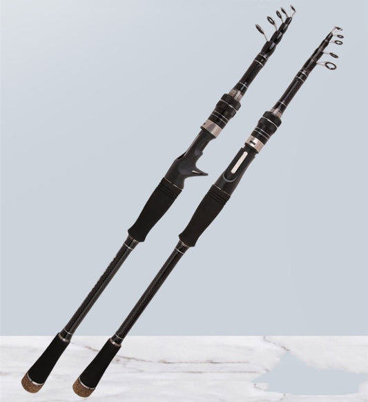 2pcs carbon telescopic hard fishing rod